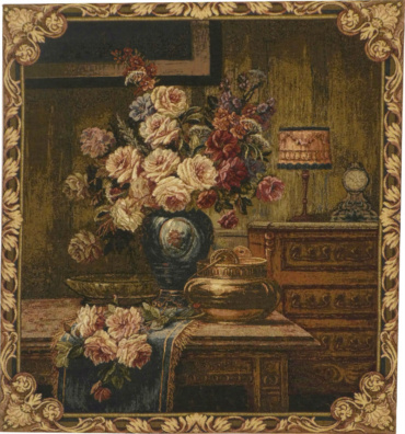 1930s Floral Setting tapestry - Italian wall tapestries