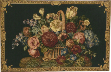 Basket of Flowers - Italian tapestry wallhanging