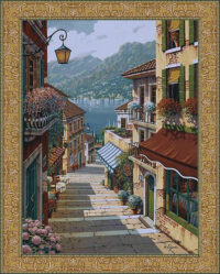 Bellagio Village tapestry - Bob Pejman Art wall tapestries