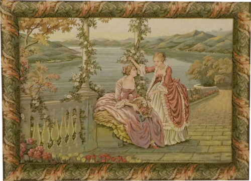 Ladies by the Lake tapestry - Lake Como tapestries