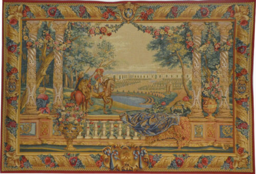 Louis XIV at Versailles tapestry - French chateaux tapestries