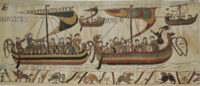 Navigio from The Bayeux Tapestry - sailing scene woven in Belgium