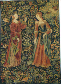 The Promenade with 2 figures tapestry - Scenes from Lordly Life tapestries