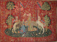 Taste tapestry - medieval Lady with the Unicorn tapestries