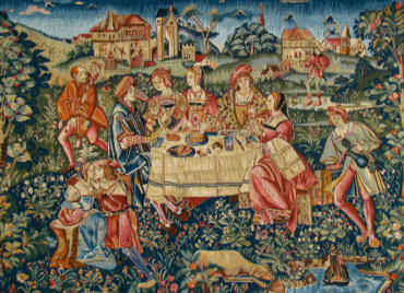 The Banquet - French medieval tapestry - Castle of Nantes
