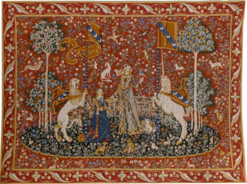 Taste Lady and Unicorn Tapestry Wall Hanging 