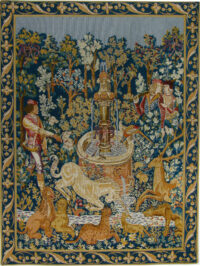 Unicorn at the Fountain tapestry - Hunt of the Unicorn tapestries