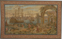 Venice Harbour - tapestry woven in Italy - Venetian ships