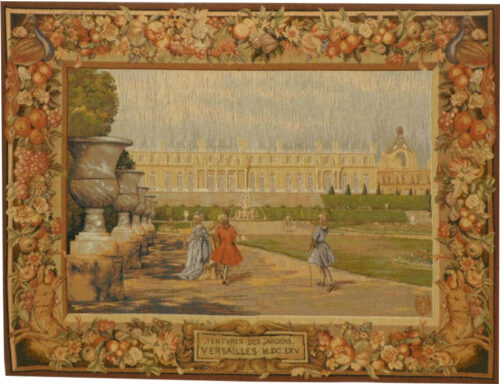 Versailles Promenade - small chateau tapestry wallhanging