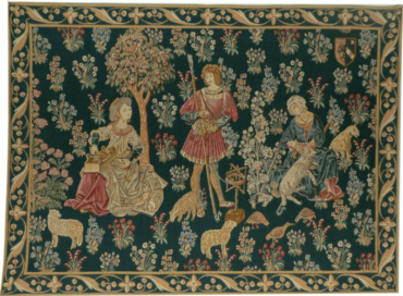 Woolworkers tapestry wallhanging - medieval wall tapestry