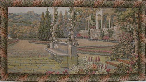 Terrace at Lake Como sale tapestry - Italian wall tapestries