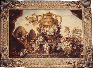 Vase and Grapes tapestry - Beauvais tapestries