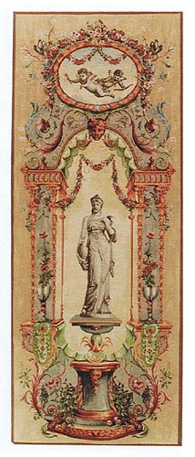 Elysee Portiere statue tapestry - pair of French tapestries