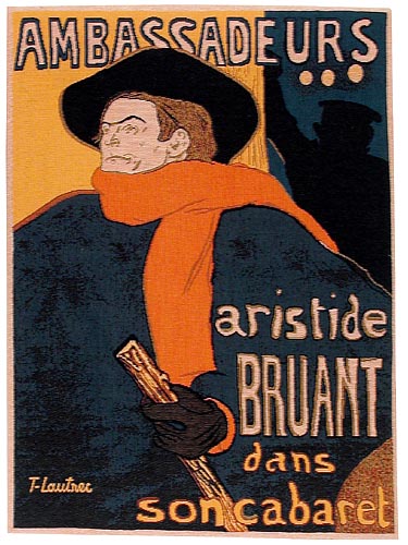 Aristide Bruant tapestry - Henri de Toulouse-Lautrec