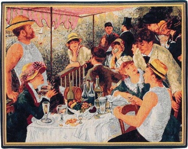 Lunch of the Boatmen tapestry - small French wall tapestry