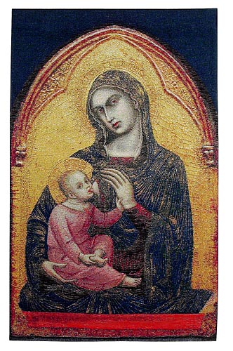 Madonna in Gold tapestry - Belgian wall hanging