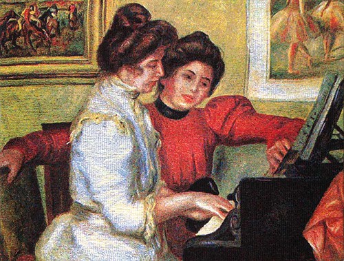 Piano - Renoir tapestry - Belgian tapestry wallhanging