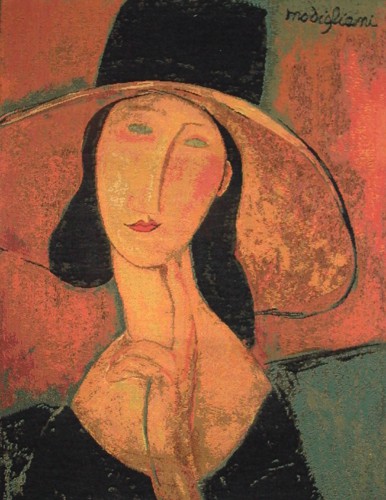 Portrait of Woman in Hat tapestry - Modigliani