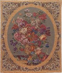 Floral Composition cream tapestry - Italian wall tapestries