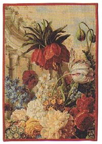 Exotic Bouquet tapestry detail - French wallhanging
