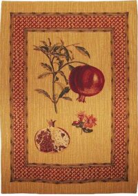 Pomegranate Study wallhanging - Belgian chenille wall hanging