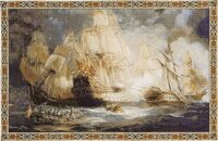 Naval Battle tapestry - Italian tapestry wallhanging