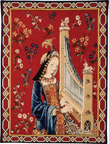 Hearing tapestry wall-hanging - Lady with the Unicorn tapestries