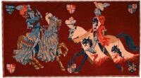 Jousting wall tapestry - French tapestry wall-hanging