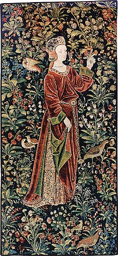 The Promenade with 1 figure - mille fleurs tapestry