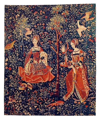 Embroidery tapestry - mille fleurs wall tapestry