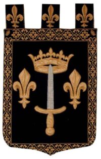 Joan of Arc Arms tapestry - heraldry crest wall-hanging