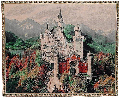 Neuschwanstein castle tapestry - Belgian wall tapestry