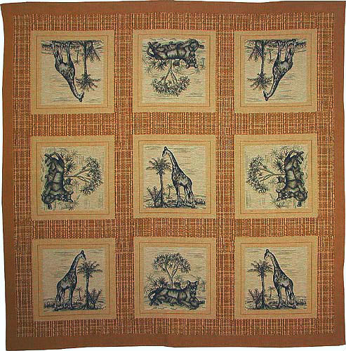 Giraffe and Lioness tablecloth - French table covering