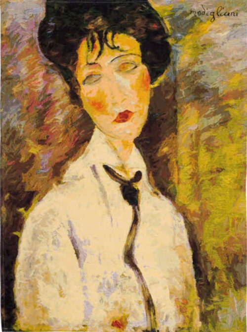 Woman with a Black Tie - Modigliani tapestry wall-hanging