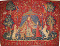 Matching pairs of medieval tapestries