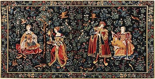 1930s Floral Setting tapestry - Italian wall tapestries