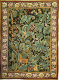 Aristoloches tapestry with border - leaves with animals and birds