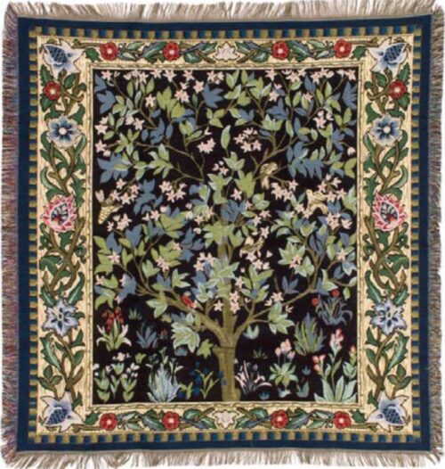 William Morris Tree of Life throw - Arbre de Vie - French throws
