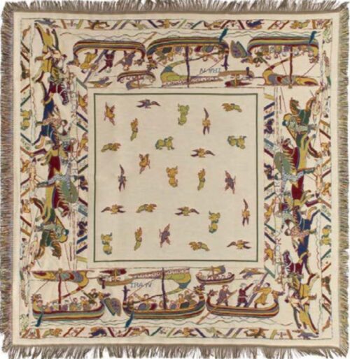 The Bayeux Tapestry throw - fringed French throw or tablecloth
