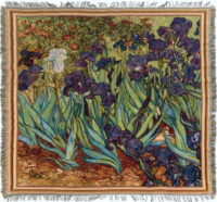 Vincent Van Gogh Irises throw - fringed French tablecloth