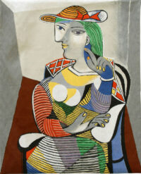 Marie-Therese Portrait by Picasso - French tapestry wall-hanging