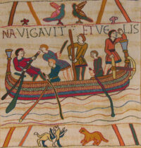 Bayeux Tapestry Saxon ship wallhanging - King Harold boat