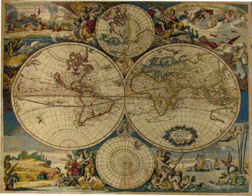 Willem Blaeu Planisfero Map - Italian world maps tapestry