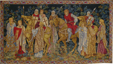 The Crusaders Depart tapestry wallhanging - early medieval