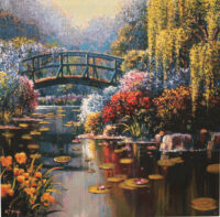 Square Giverny Pond tapestry wallhanging - Bob Pejman tapestries