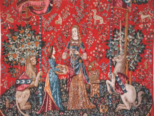 L'Odorat tapestry wall-hanging - the Lady and the Unicorn wall tapestries
