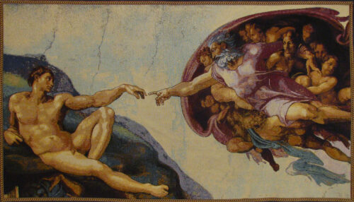 Creation of Adam tapestry - Michelangelo's Sistine Chapel