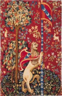 The Lion tapestry wallhanging - French medieval tapestry