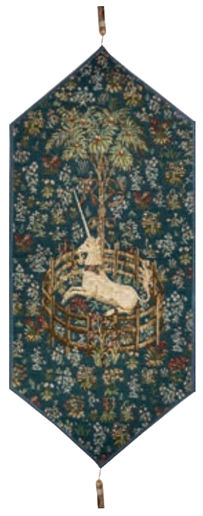 Captive Unicorn table runner - Metropolitan Cloisters tapestries
