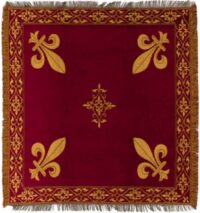 Burgundy Fleur de Lys throw - table cloth or throw woven in France